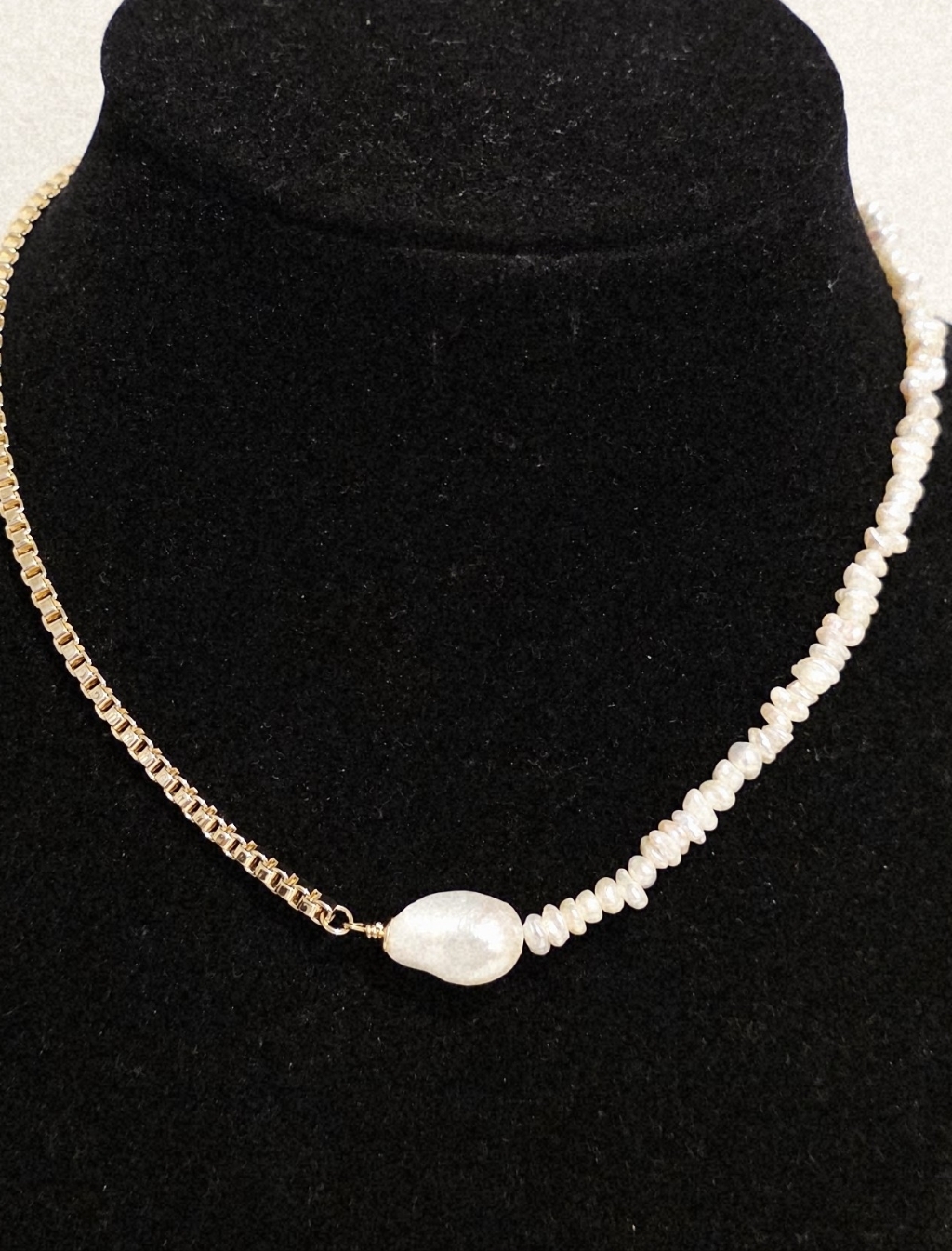 FH Baroque Pearl And Chain Necklace 18k Goldplated Necklace New